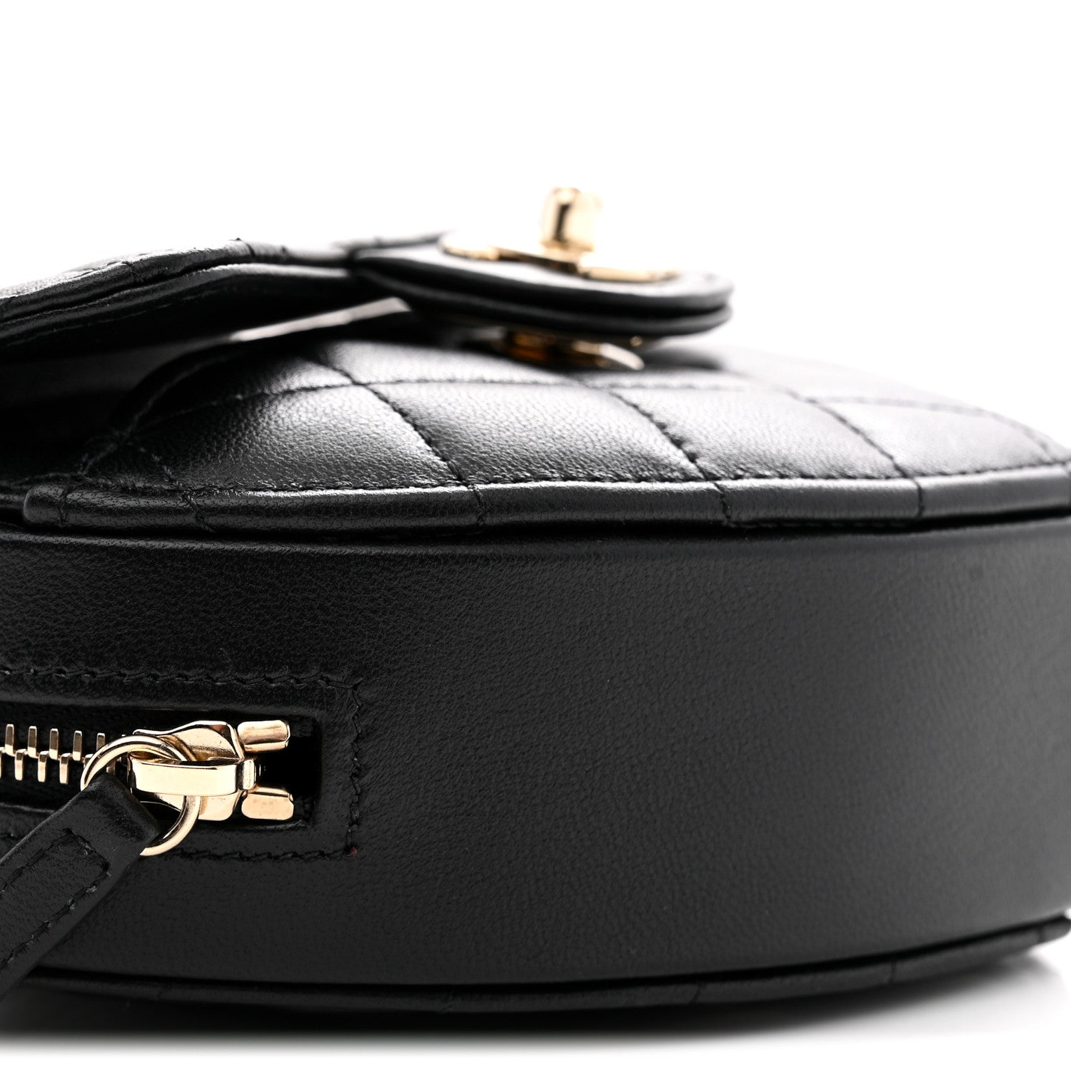 Chanel Lambskin Quilted CC In Love Heart Clutch With Chain Black 9 of 10