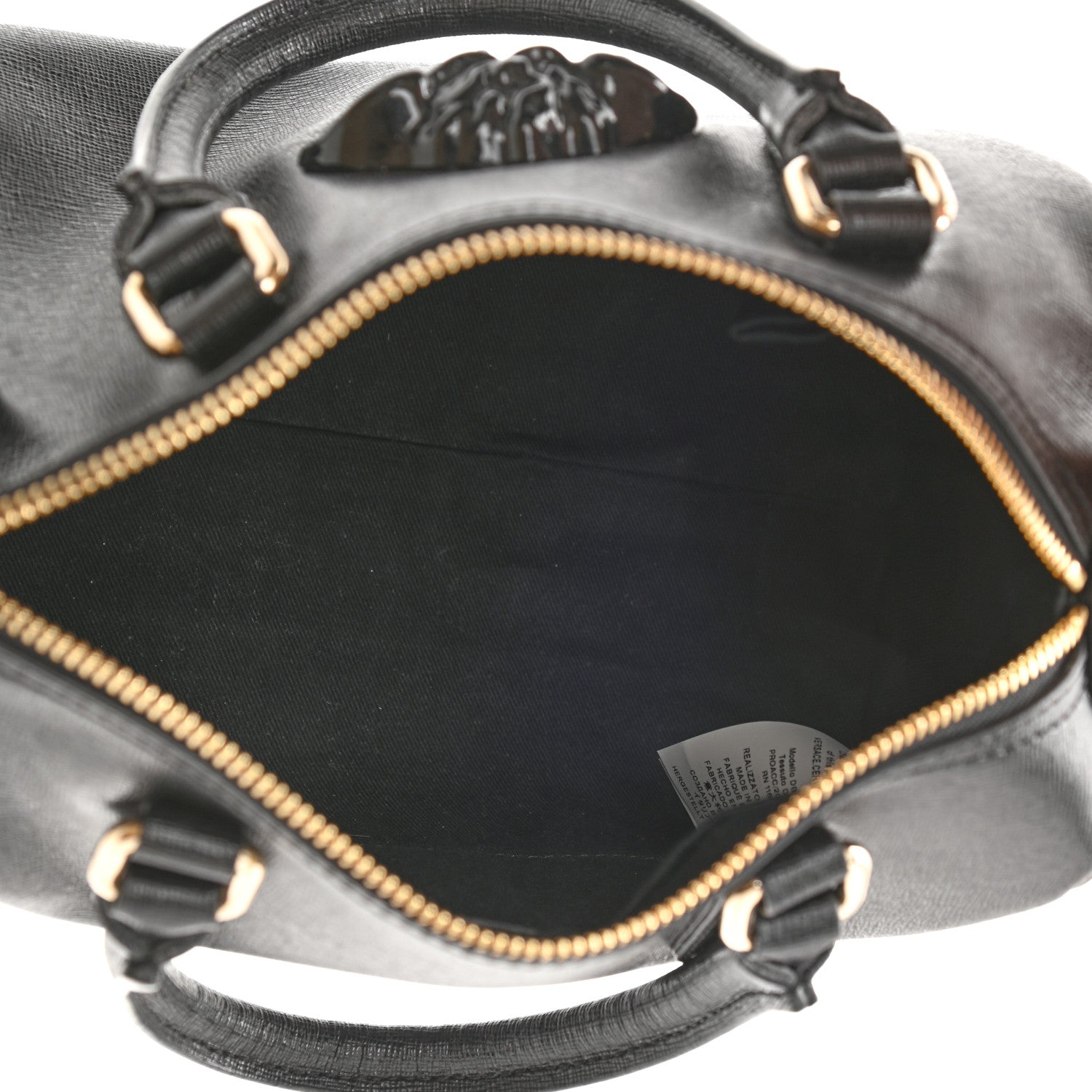 Versace Saffiano Calfskin Palazzo Duffle Bag Black 5 of 10