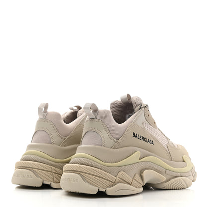 Balenciaga Fabric Mesh Womens Triple S Sneakers 39 Beige White 4 of 8