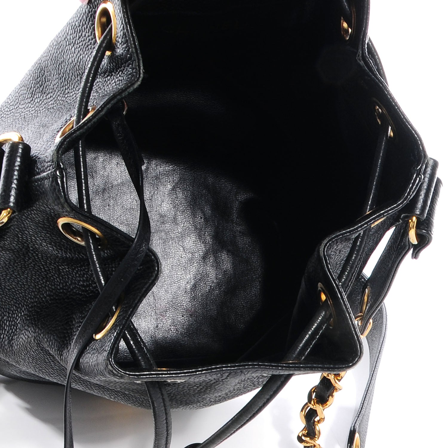 Chanel Caviar CC Drawstring Shoulder Bag Black 5 of 6