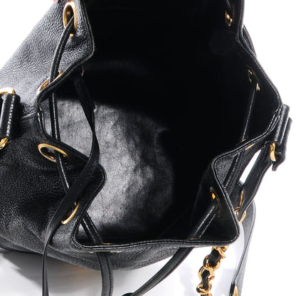 Chanel Caviar CC Drawstring Shoulder Bag Black 5 of 6