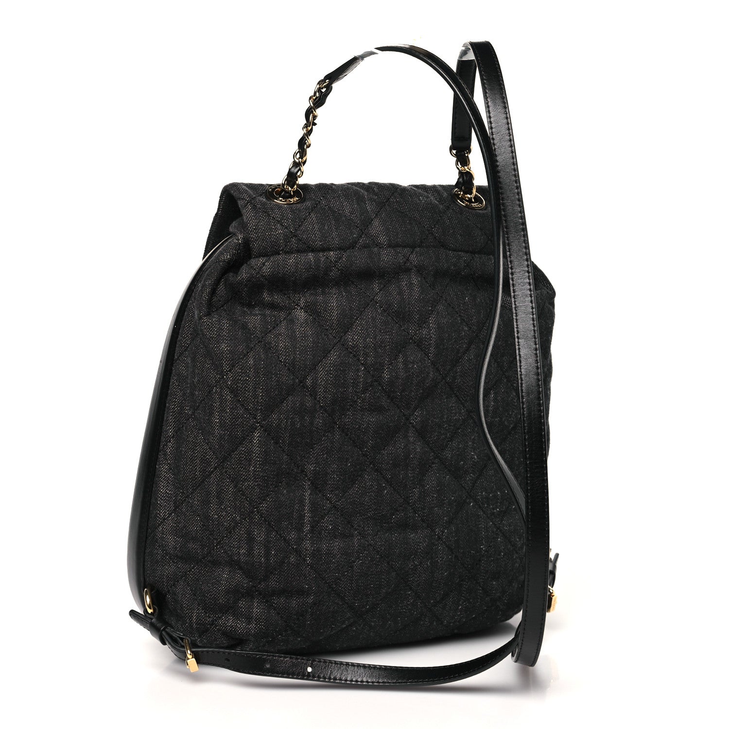 Chanel Denim Calfskin Quilted Backpack Black 3 of 10