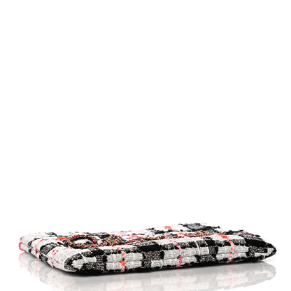 Chanel Tweed Calfskin Signe Pouch Black Pink Orange 4 of 10