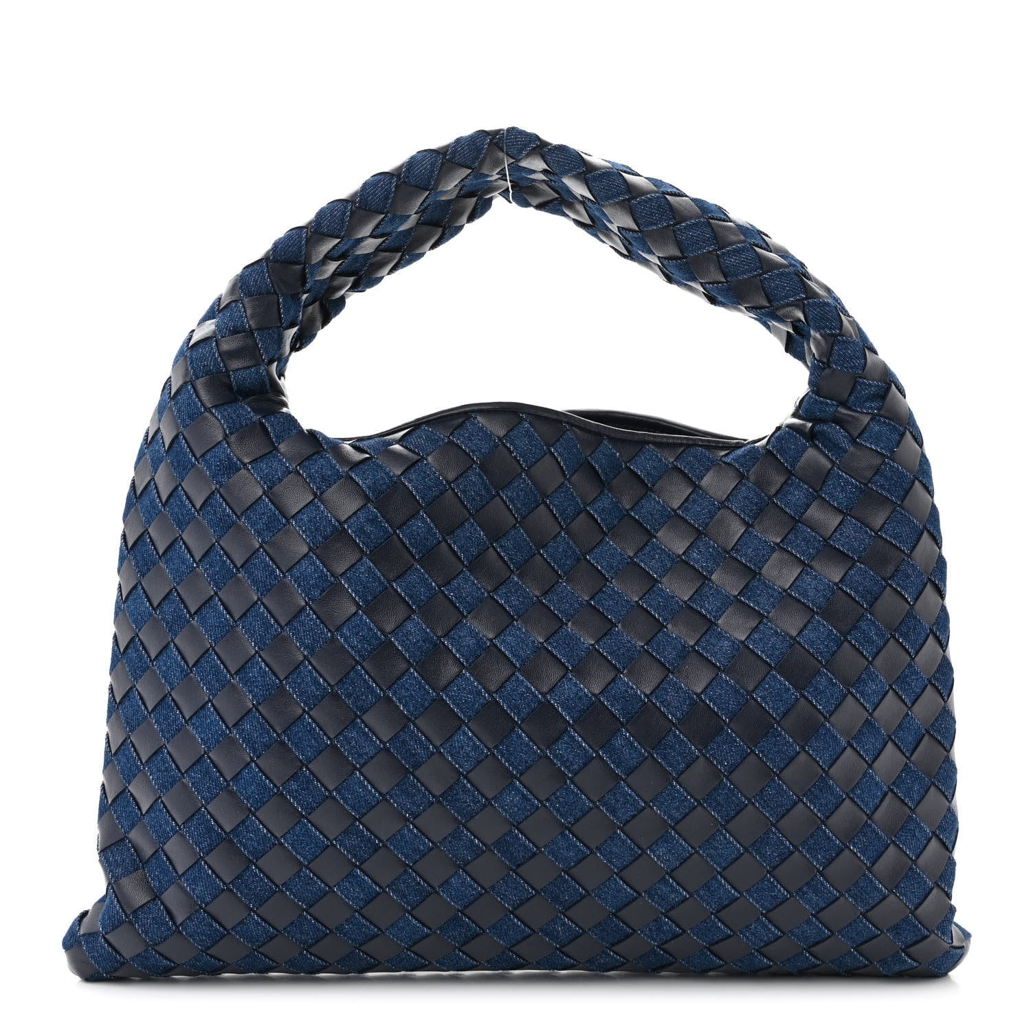 Bottega Veneta Denim Calfskin Intrecciato Small Hop Abyss Indigo 1 of 9