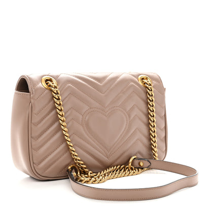 Gucci Calfskin Matelasse Small GG Marmont Shoulder Bag Porcelain Rose 3 of 10