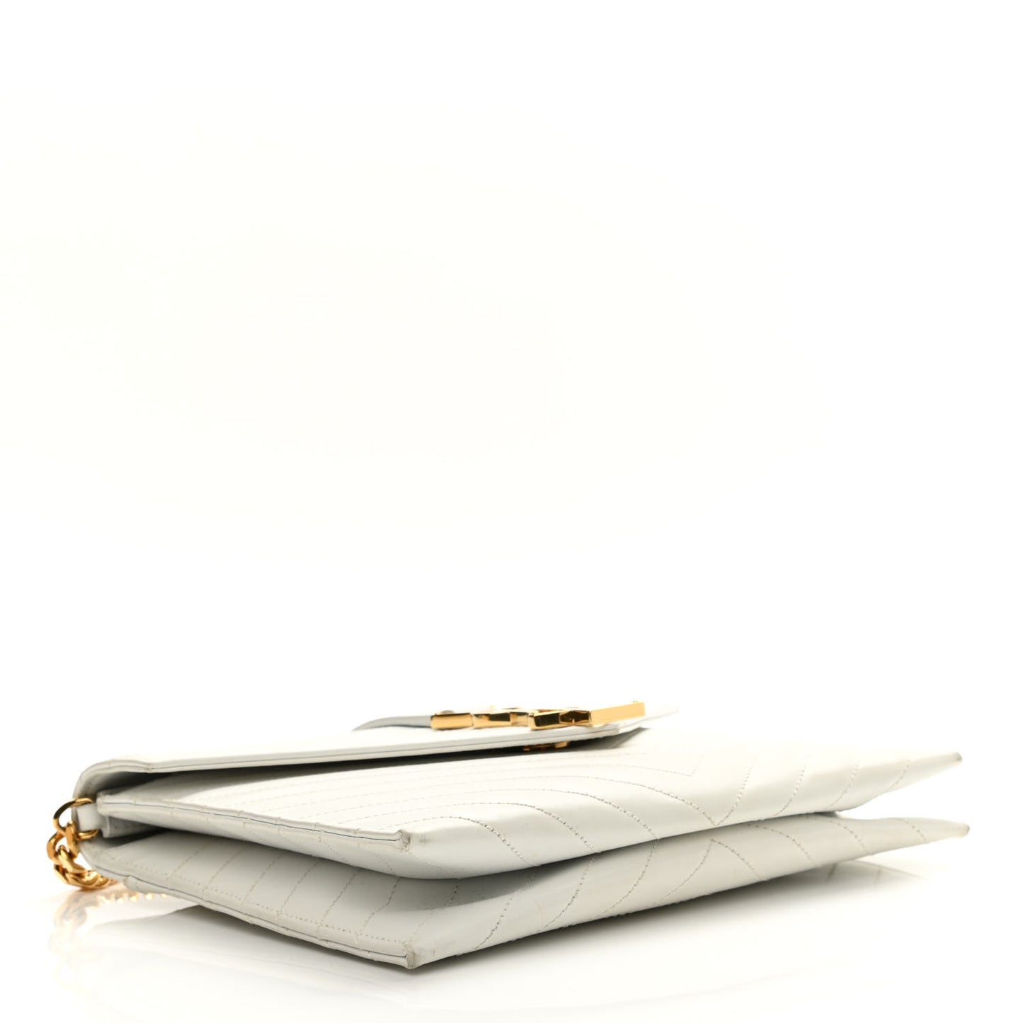 Calfskin Monogram Chevron Shoulder Bag Crema Soft