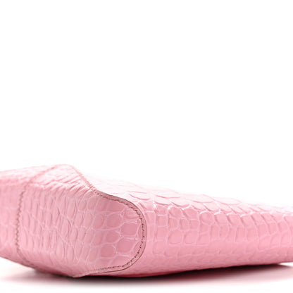 Balenciaga Shiny Super Supple Calfskin Crocodile Embossed Small XX Bag Sweet Pink 10 of 10