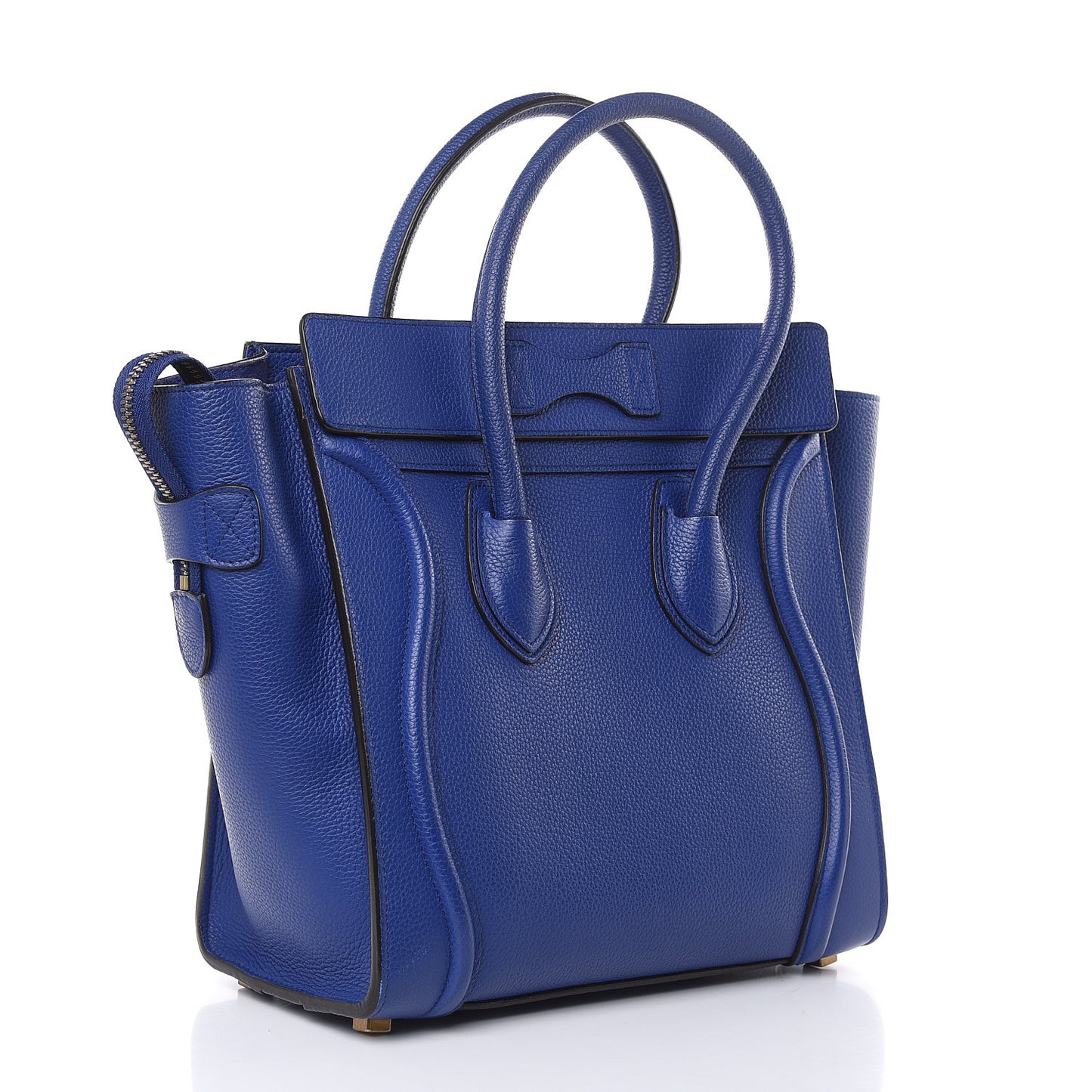 Drummed Calfskin Micro Luggage Indigo