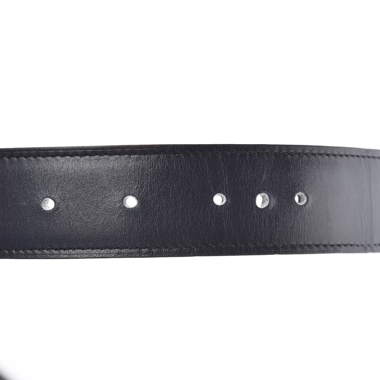 Hermes Box Togo 32mm H Belt 85 Bleu Marine Grey 6 of 8