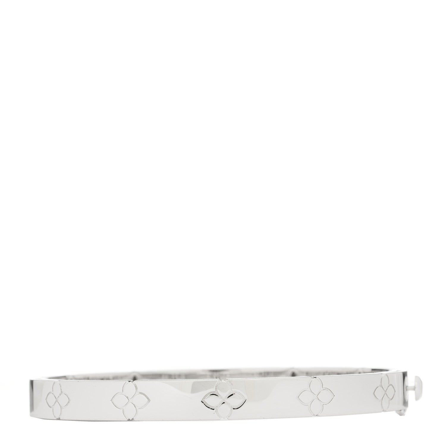 Roberto Coin 18K White Gold Diamond Medium Love in Verona Bangle Bracelet 1 of 4