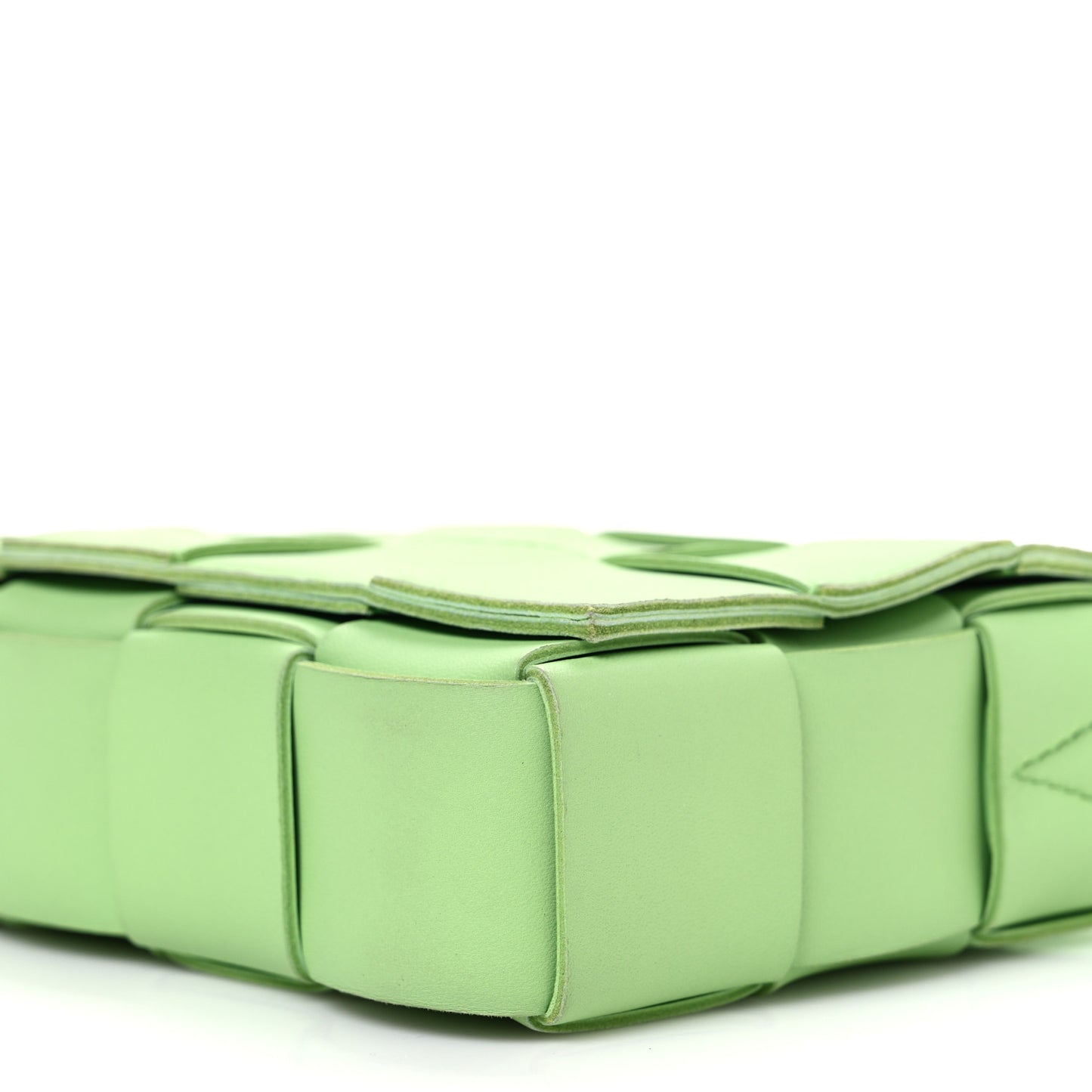 Lambskin Maxi Intrecciato Cassette Crossbody Bag Green