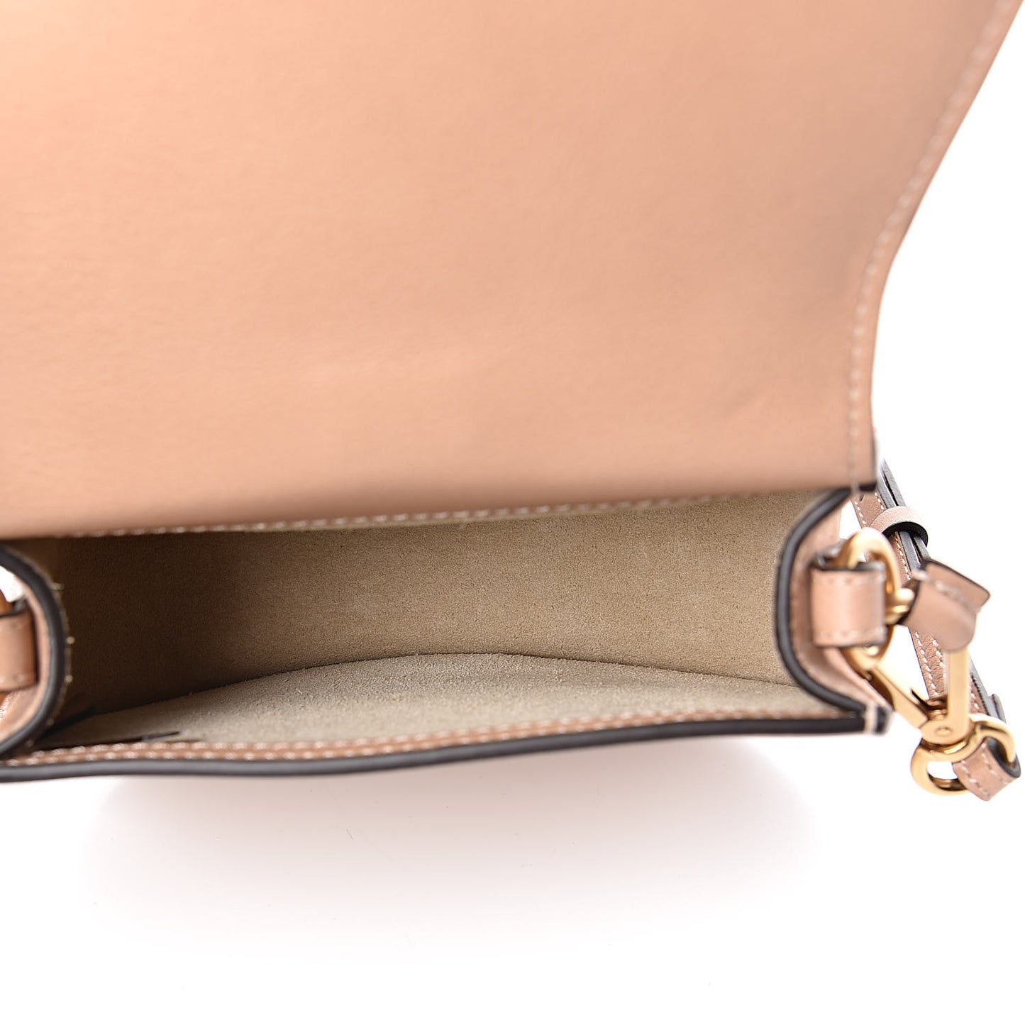 Calfskin Suede Small Nile Bracelet Bag Biscotti Beige
