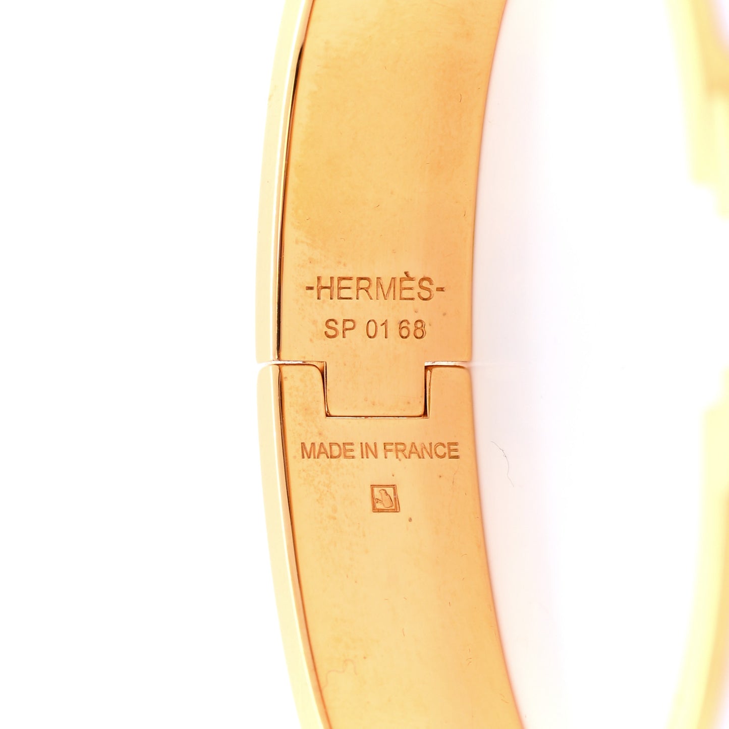 Enamel Narrow Clic Clac H Bracelet PM White