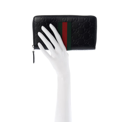 Gucci Guccissima Web Zip Around Wallet Black 2 of 7