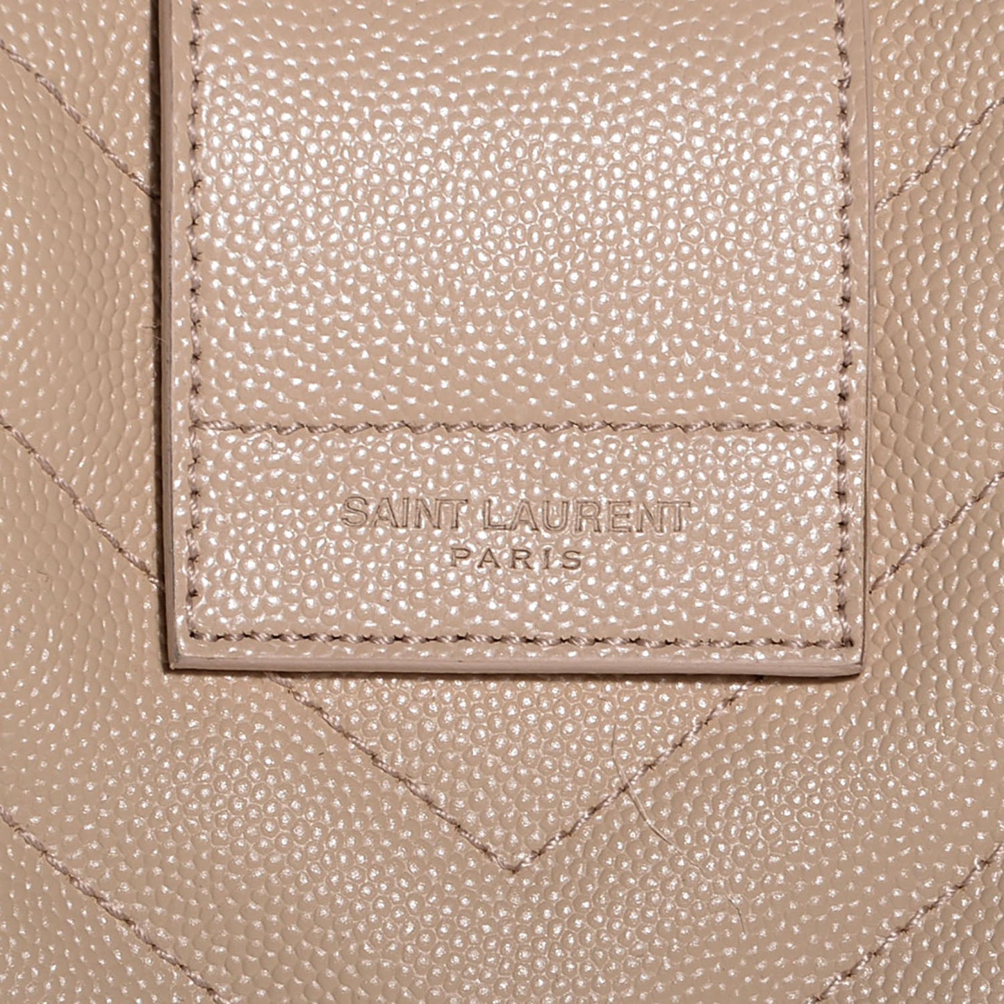 Grain De Poudre Matelasse Chevron Monogram Shopping Bag Nude
