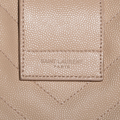 Saint Laurent Grain De Poudre Matelasse Chevron Monogram Shopping Bag Nude 9 of 9