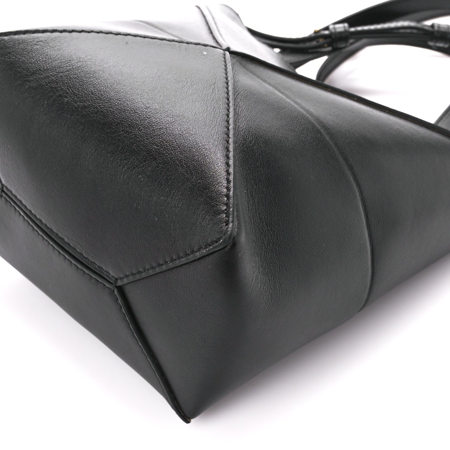 Loewe Shiny Calfskin Mini Puzzle Fold Tote Black 10 of 13