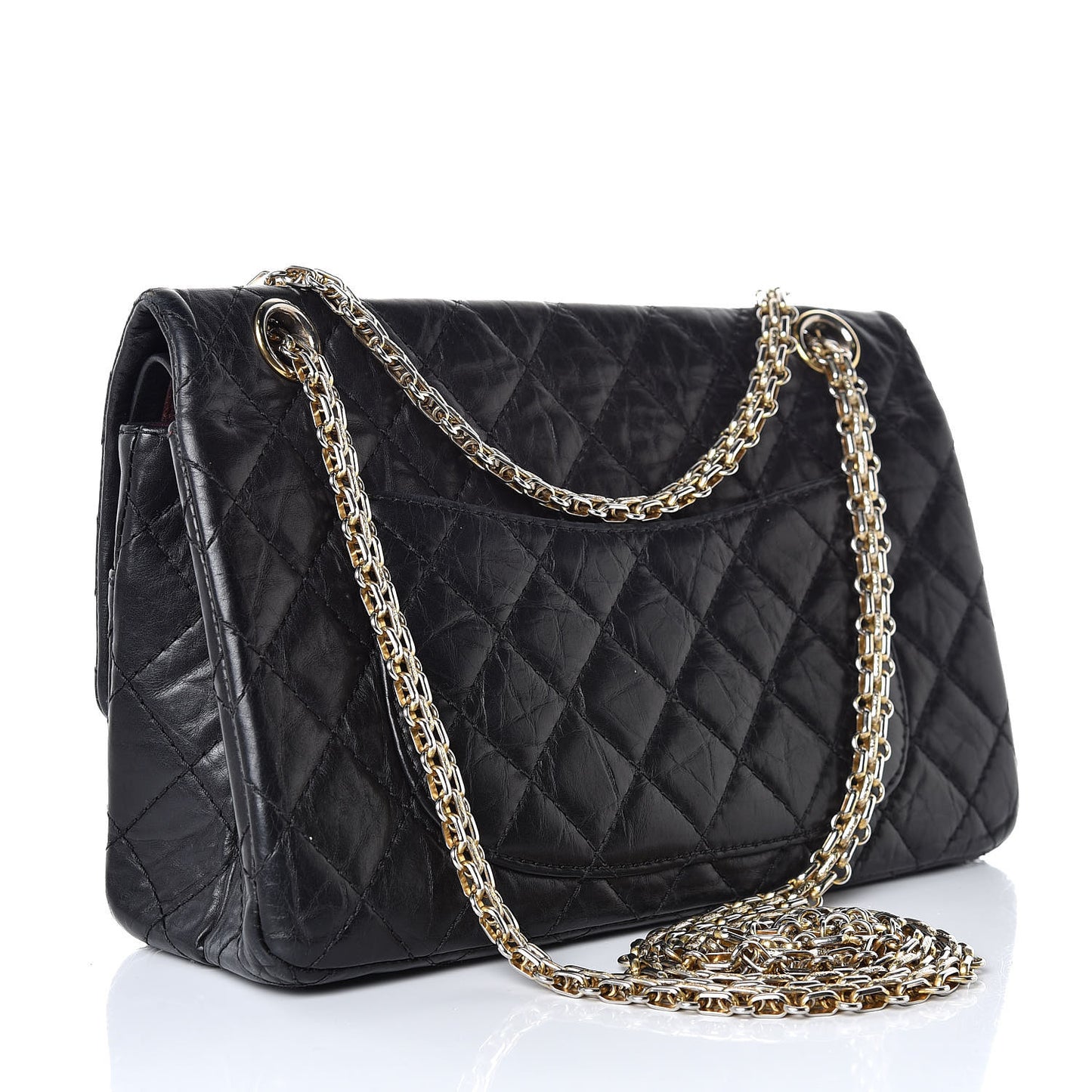 Aged Calfskin Quilted 2.55 Reissue 225 Flap Black
