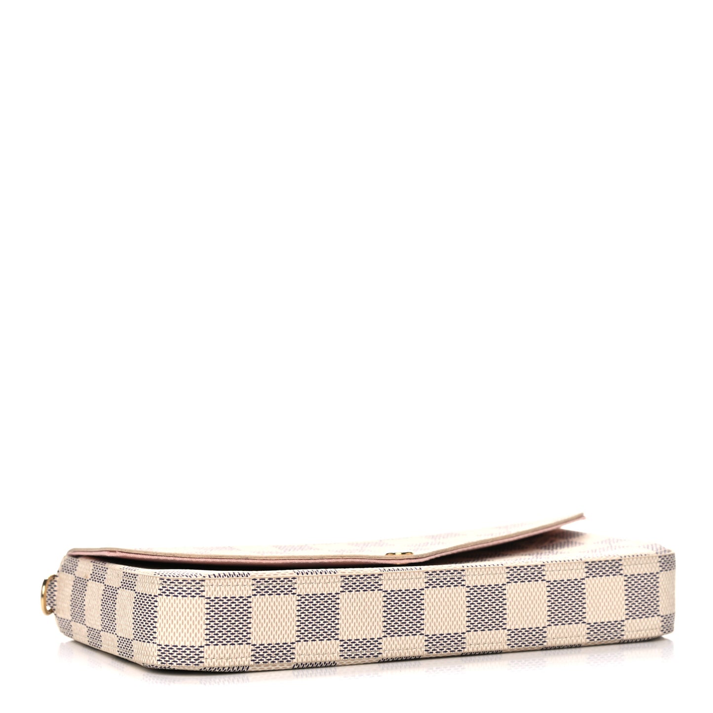 Damier Azur Pochette Felicie Chain Wallet Rose Ballerine