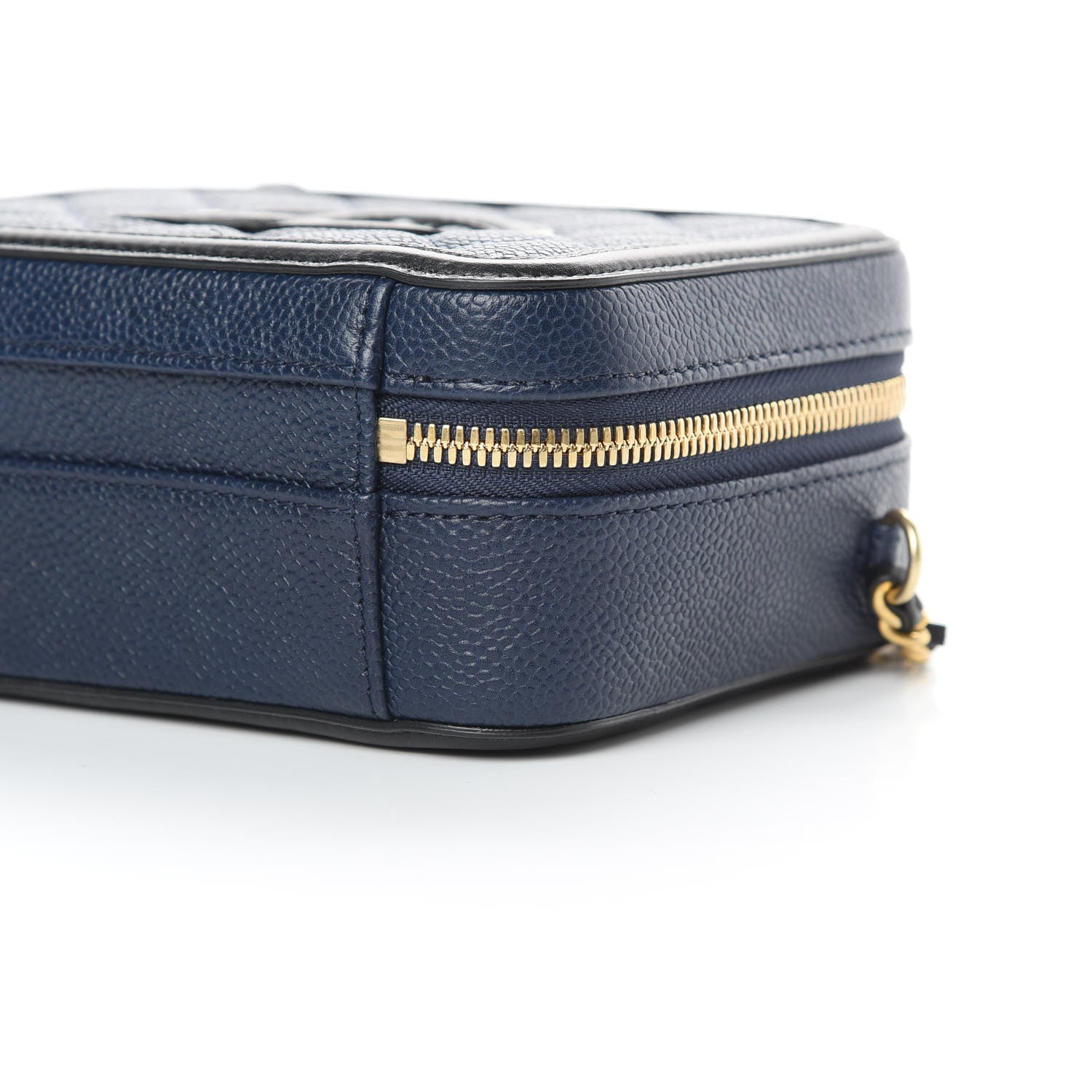 Chanel Caviar Quilted Small CC Filigree Vanity Case Navy Black 10 of 12
