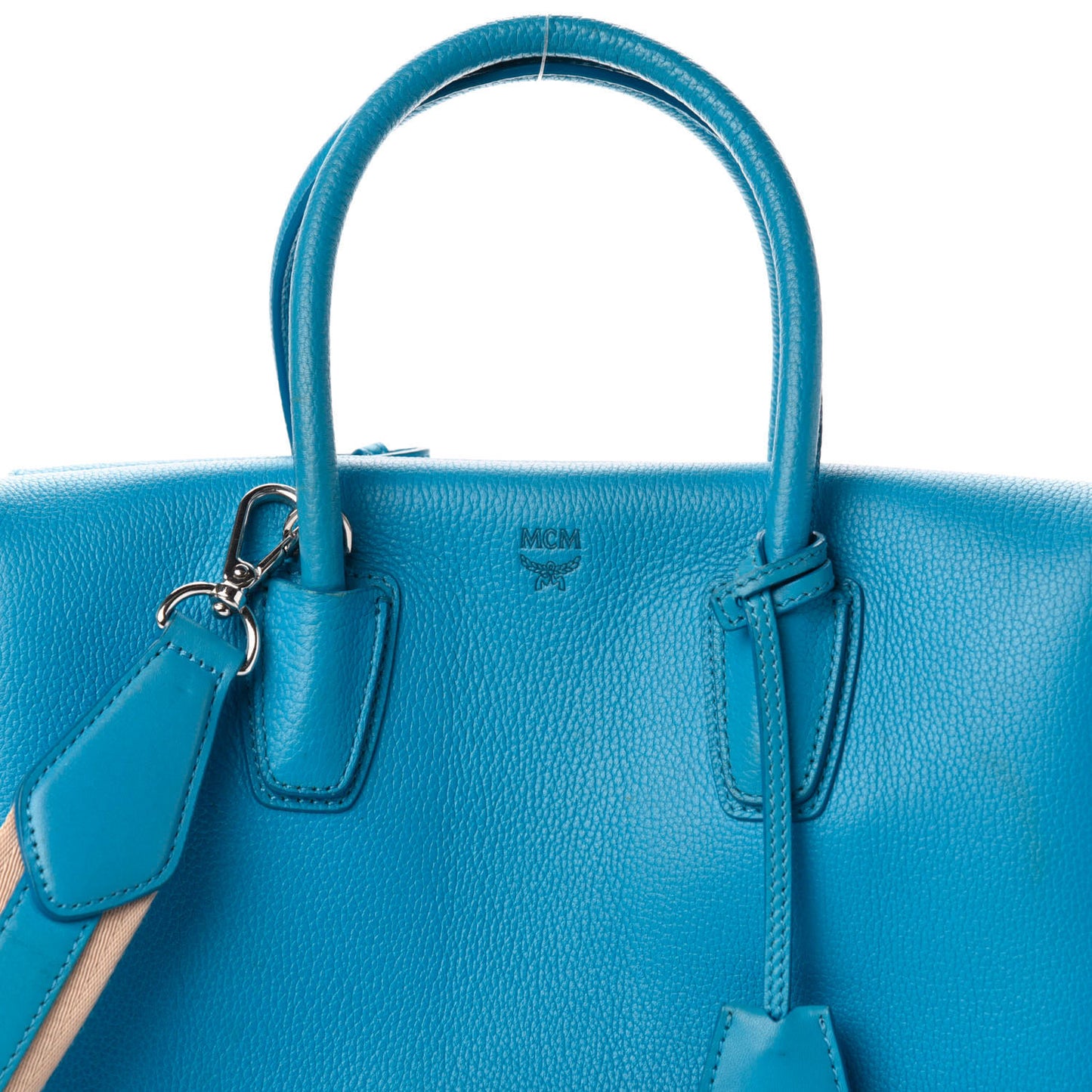 Grained Calfskin Large Milla Tote Tile Blue