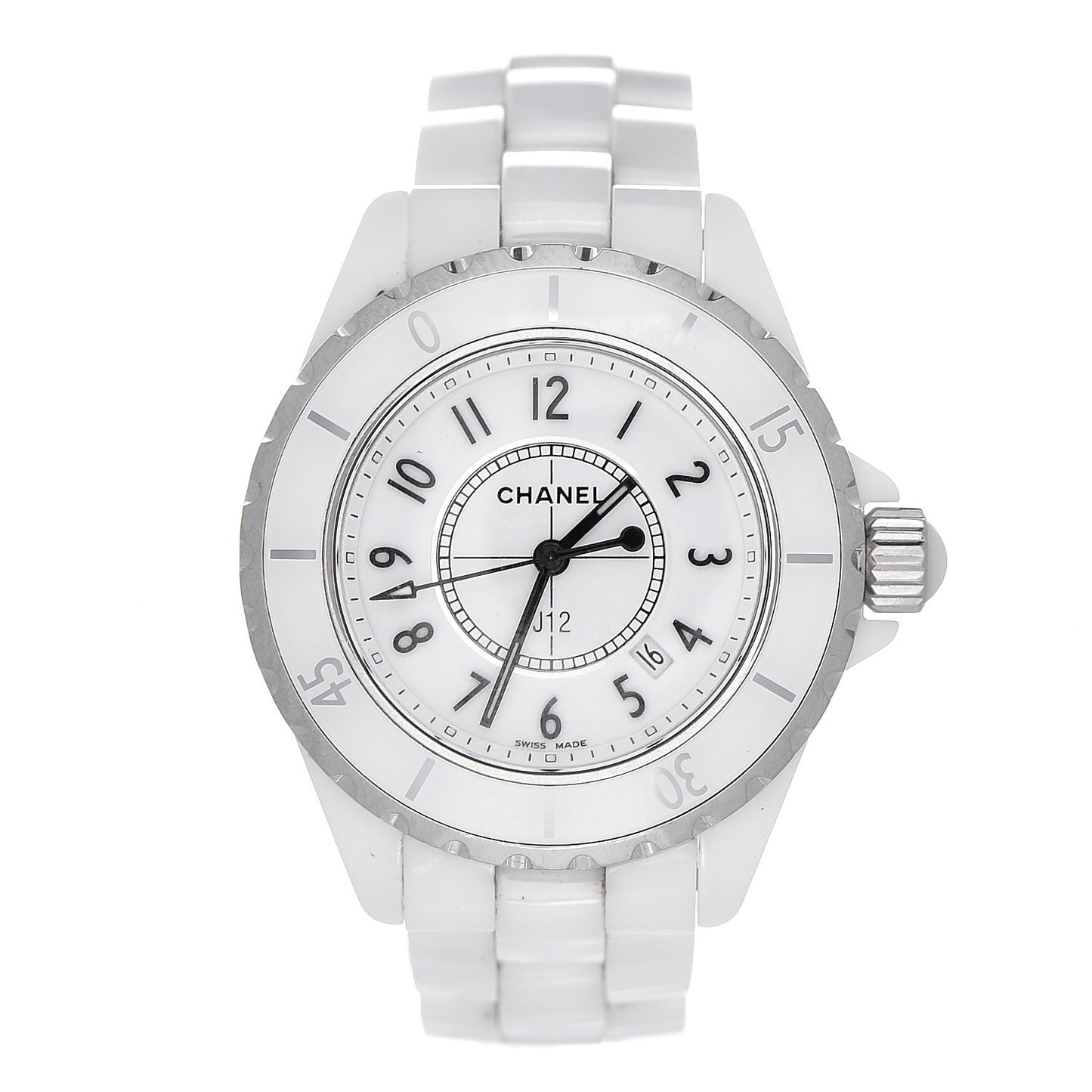Stainless Steel Ceramic 33mm J12 Quartz Watch White