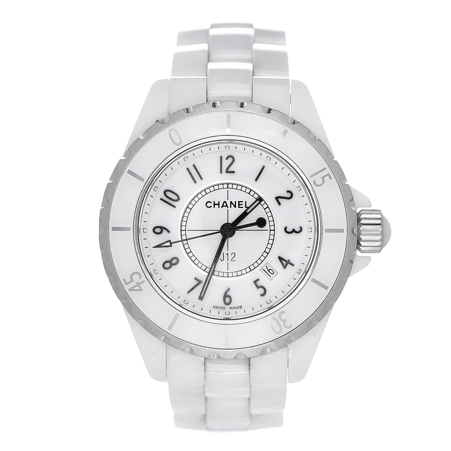 Chanel Stainless Steel Ceramic 33mm J12 Quartz Watch White 1 of 7