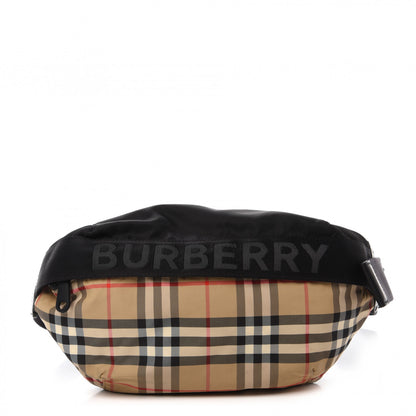 Burberry Nylon Vintage Check Sonny Bum Bag Archive Beige Black 1 of 9