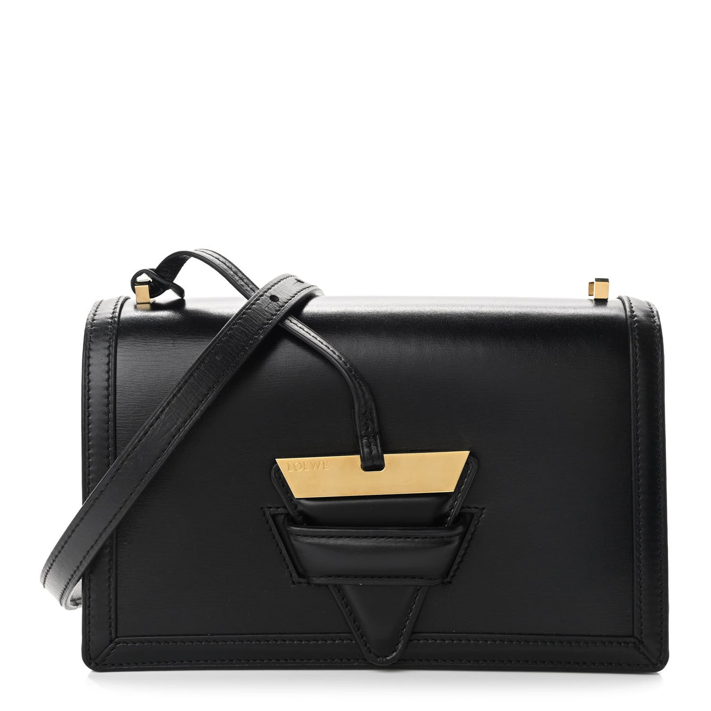 Calfskin Medium Barcelona Shoulder Bag Black