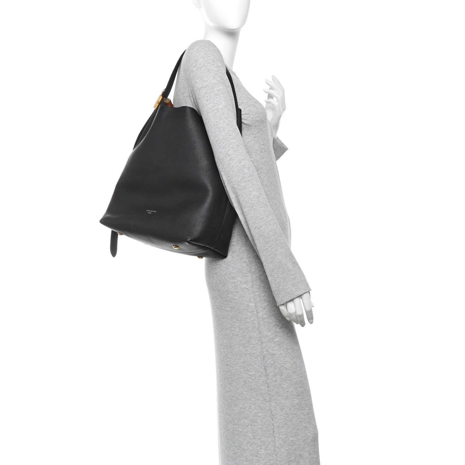 Louis Vuitton Grained Calfskin Low Key Hobo MM Black 2 of 9