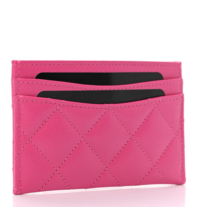 Chanel Caviar Quilted Card Holder Dark Pink 3 of 8