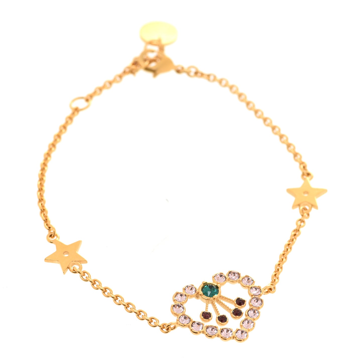Crystal Heart Bracelet Gold
