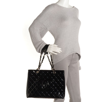 Chanel Patent Grand Shopping Tote GST Black 2 of 8