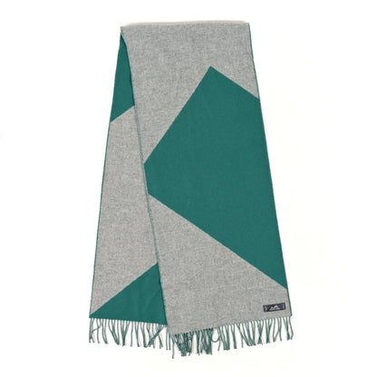 Hermes Cashmere Casaque Zig Zag Muffler Gris Vert Menthe 2 of 3