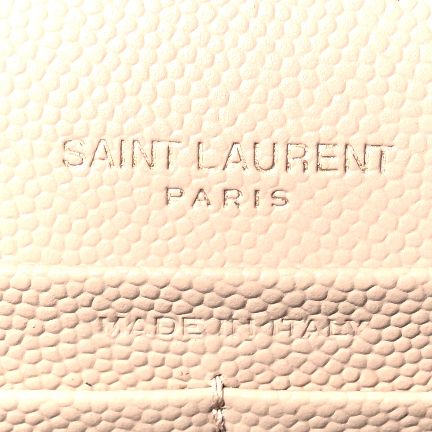 Saint Laurent Grain De Poudre Matelasse Chevron Monogram Chain Wallet Dark Beige 6 of 10