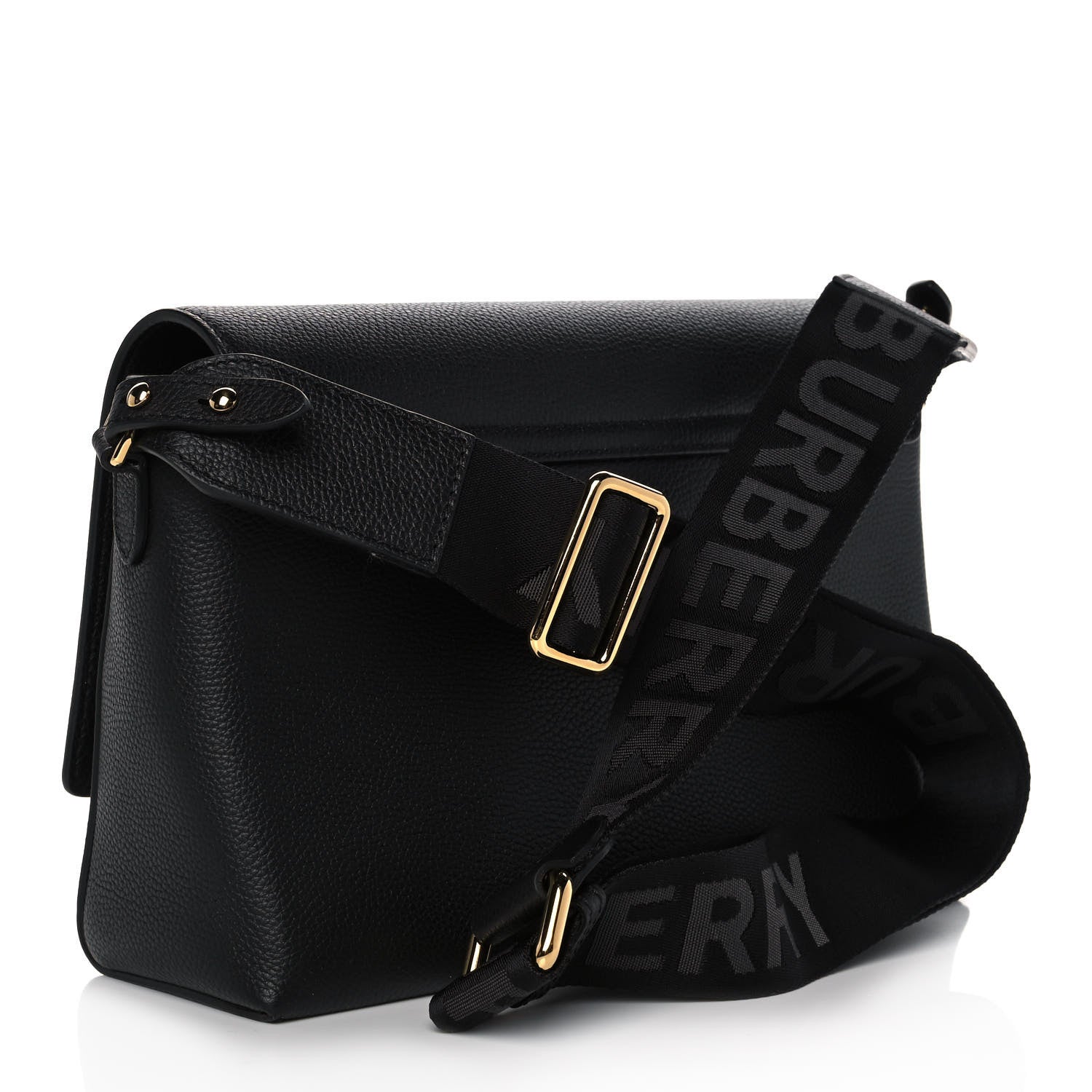 Burberry Grainy Calfskin Vintage Check Note Crossbody Bag Black 2 of 9