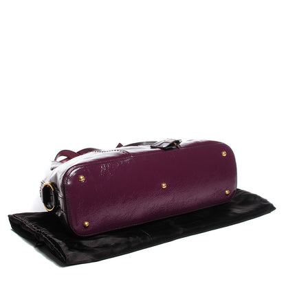 Saint Laurent Patent Calfskin Large Muse Eggplant 4 of 8