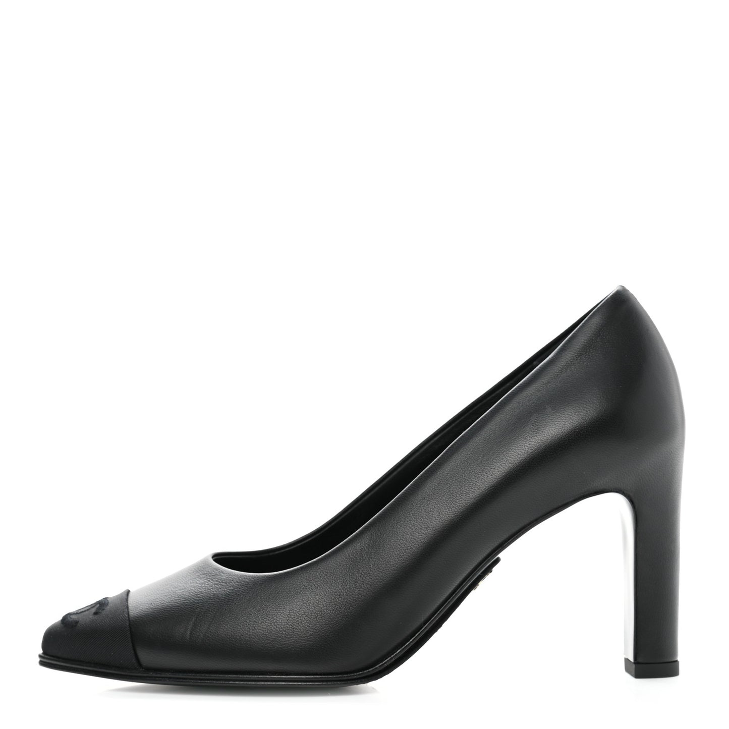 Lambskin Cap Toe CC Pumps 36 Black