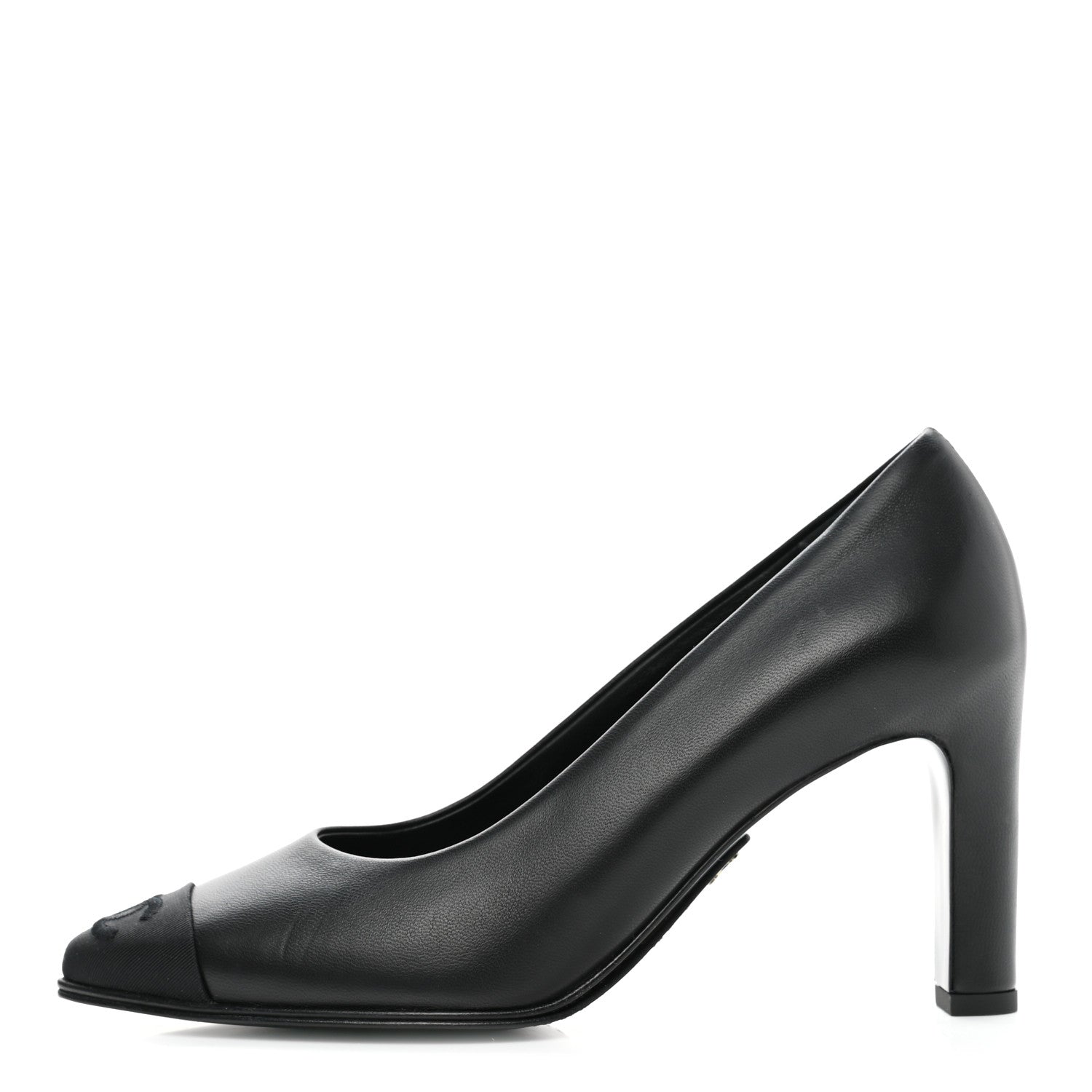 Chanel Lambskin Cap Toe CC Pumps 36 Black 1 of 9