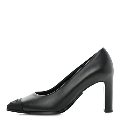 Chanel Lambskin Cap Toe CC Pumps 36 Black 1 of 9