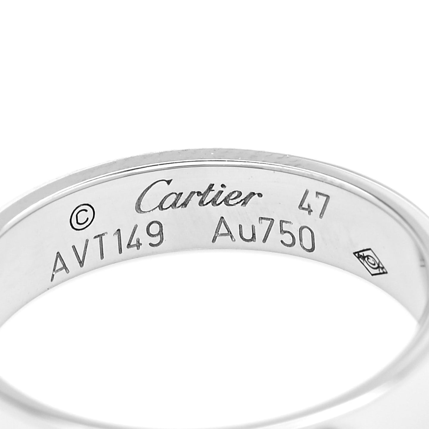18K White Gold 3.5mm LOVE Wedding Band Ring 47 4
