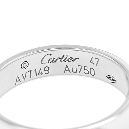 Cartier 18K White Gold 3.5mm LOVE Wedding Band Ring 47 4 4 of 5