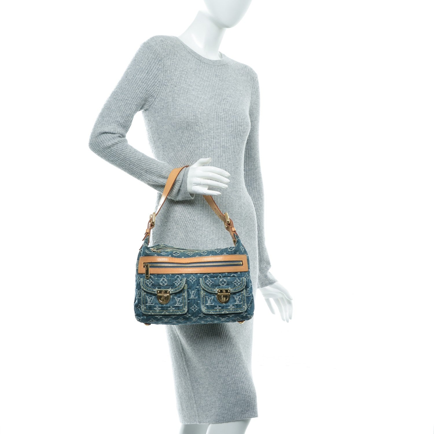 Louis Vuitton Monogram Denim Baggy PM Blue 2 of 7