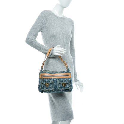 Louis Vuitton Monogram Denim Baggy PM Blue 2 of 7