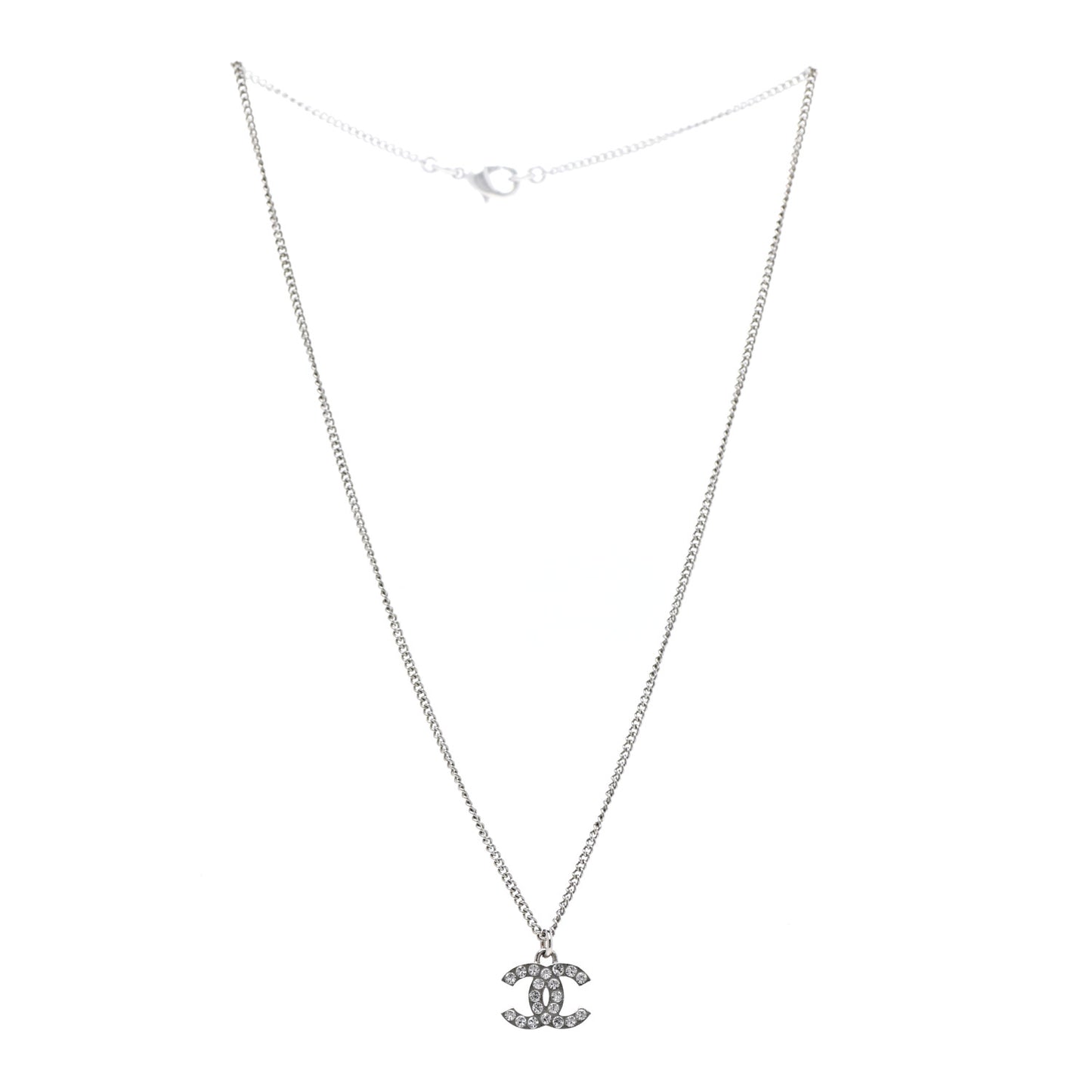 Crystal Timeless CC Necklace Silver