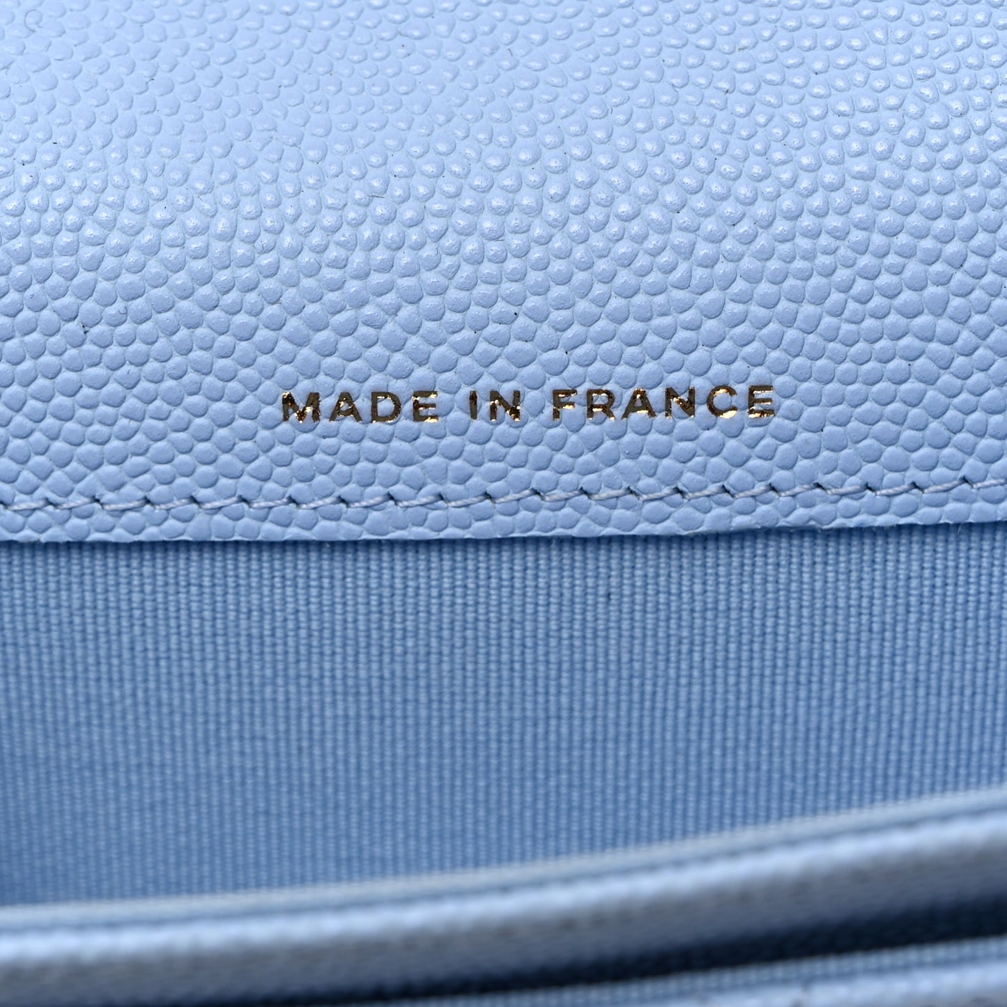 Caviar Quilted Flap Card Holder Wallet Light Blue