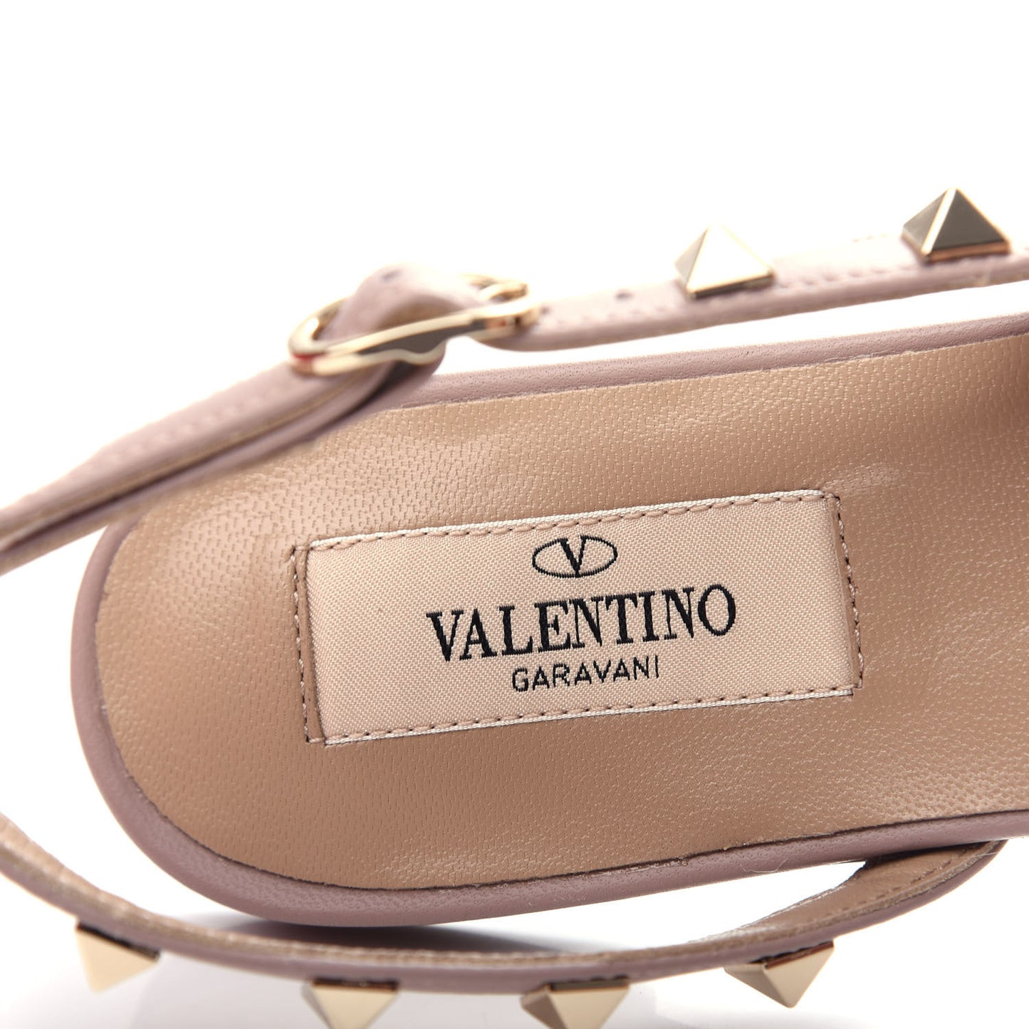 Nappa Rockstud Slingback Flats 36 Pastel Grey Poudre