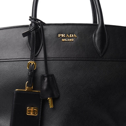 Prada Saffiano City Calfskin Medium Esplanade Tote Black 10 of 10