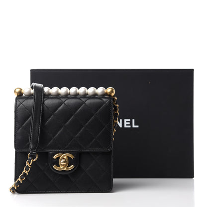 Chanel Goatskin Quilted Chic Pearls Flap Black 11 of 11