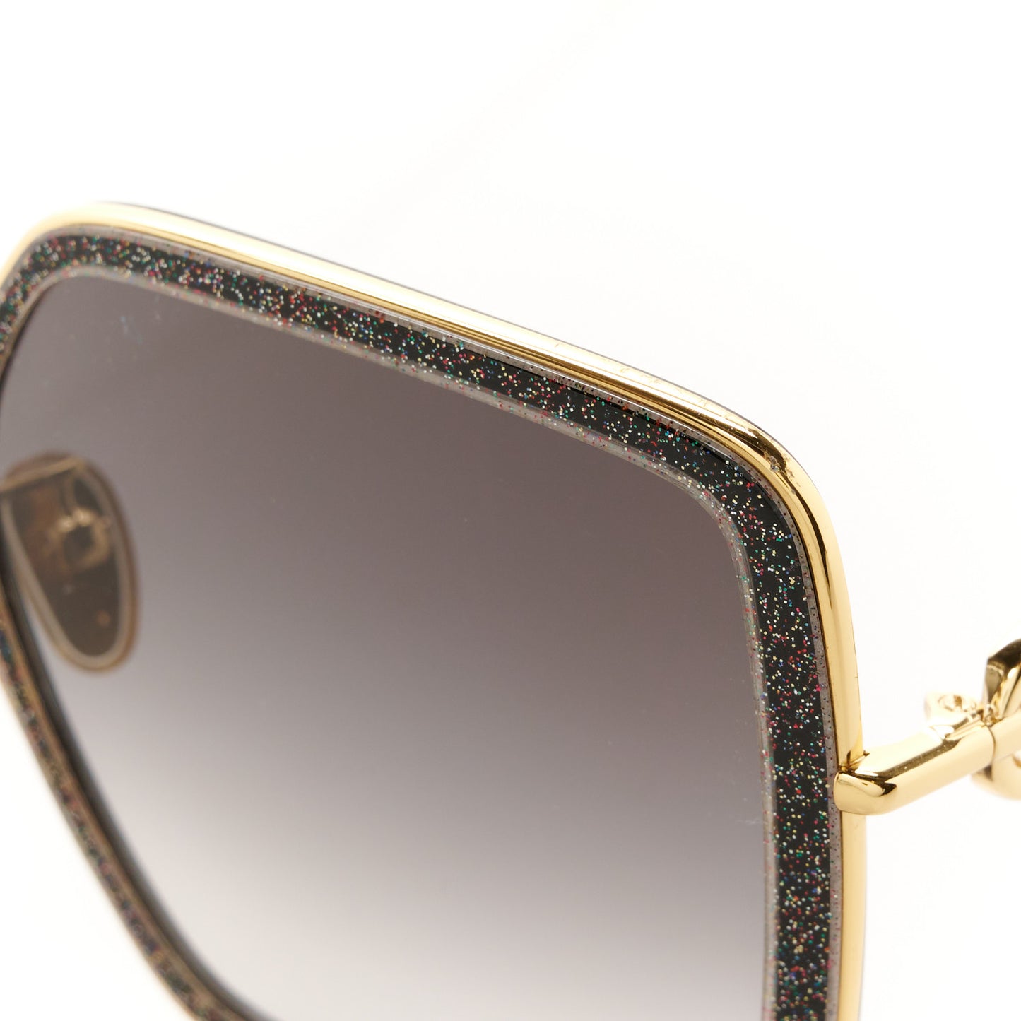 Metal LV Link One Square Sunglasses Z1774E Black Glitter